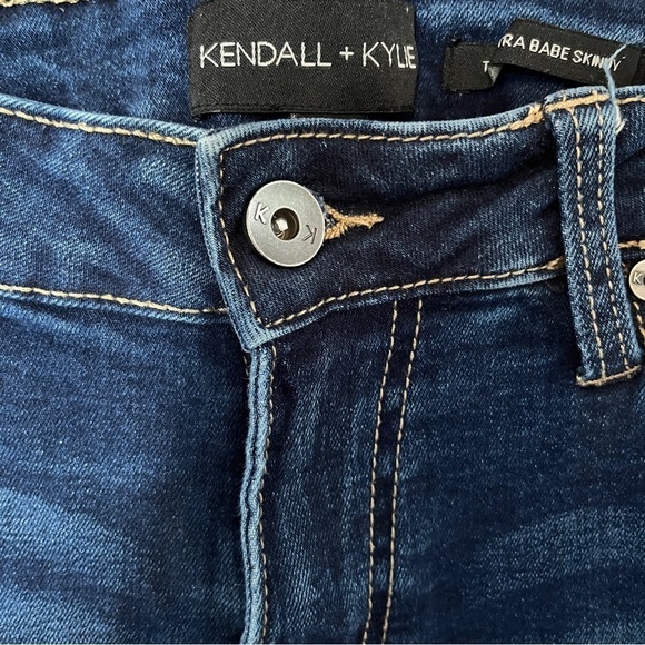 Kendall + Kylie Ultra Babe Skinny Jeans 25 Dark Wash Blue Distressed - Picture 5 of 16